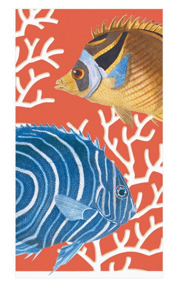 Caspari Guest Towels: Coral Reef